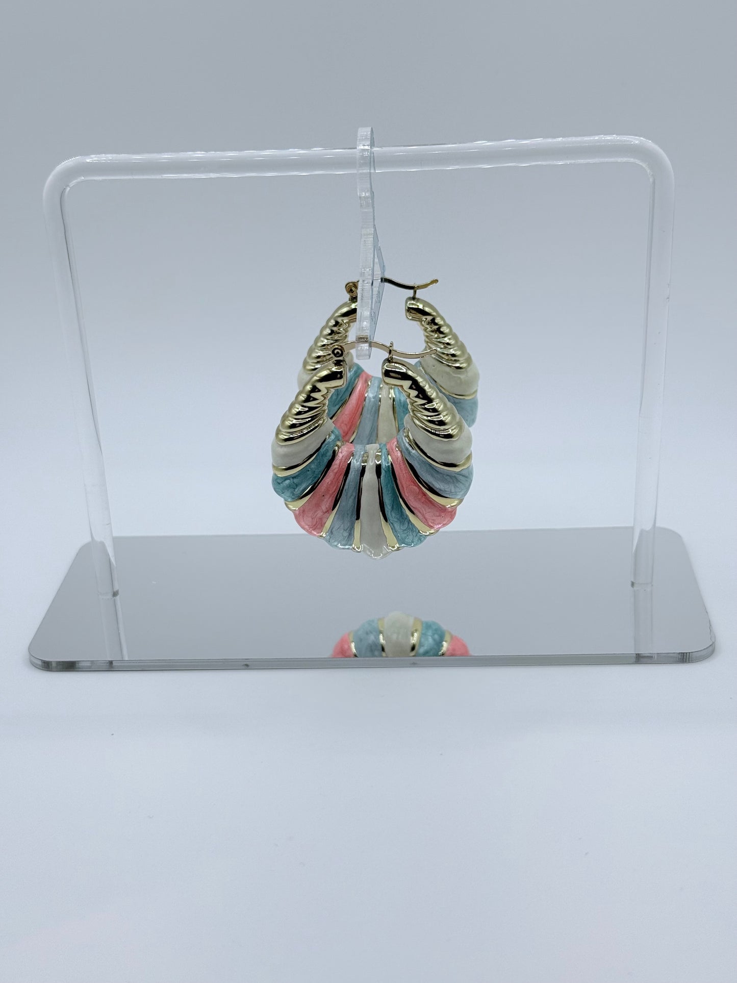 Tri Color Gold Knockers Earrings