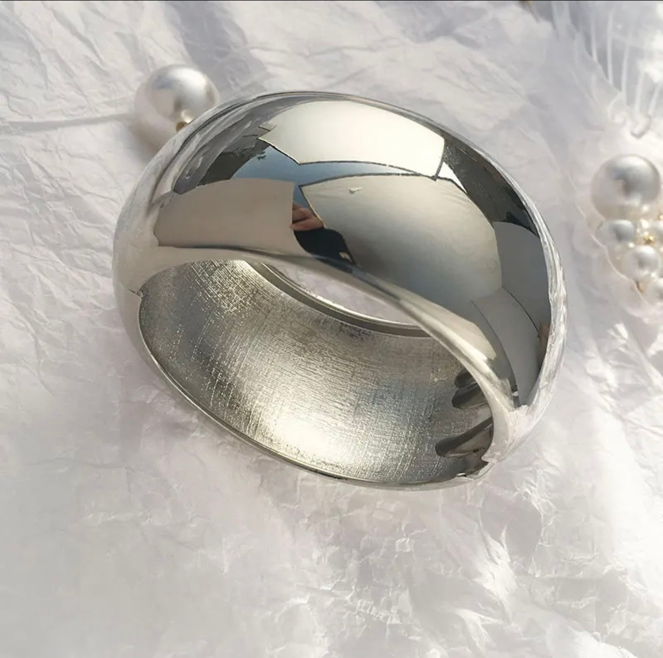 Large Bold Crome Bangle