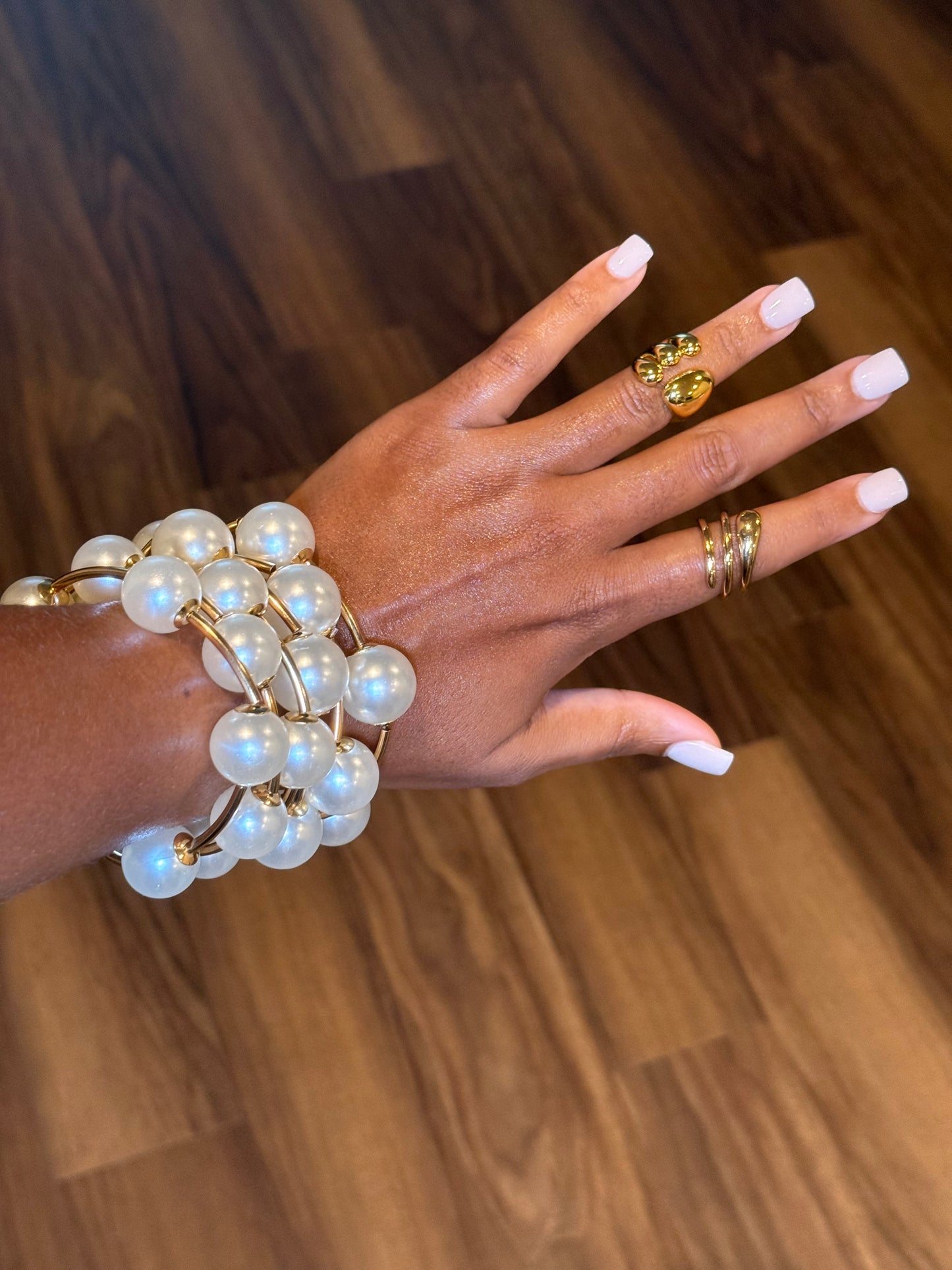 Pearl Sphere Stack Bracelets