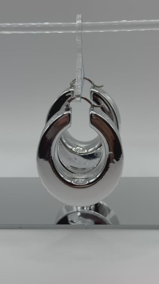 Platinum Silver Hoops